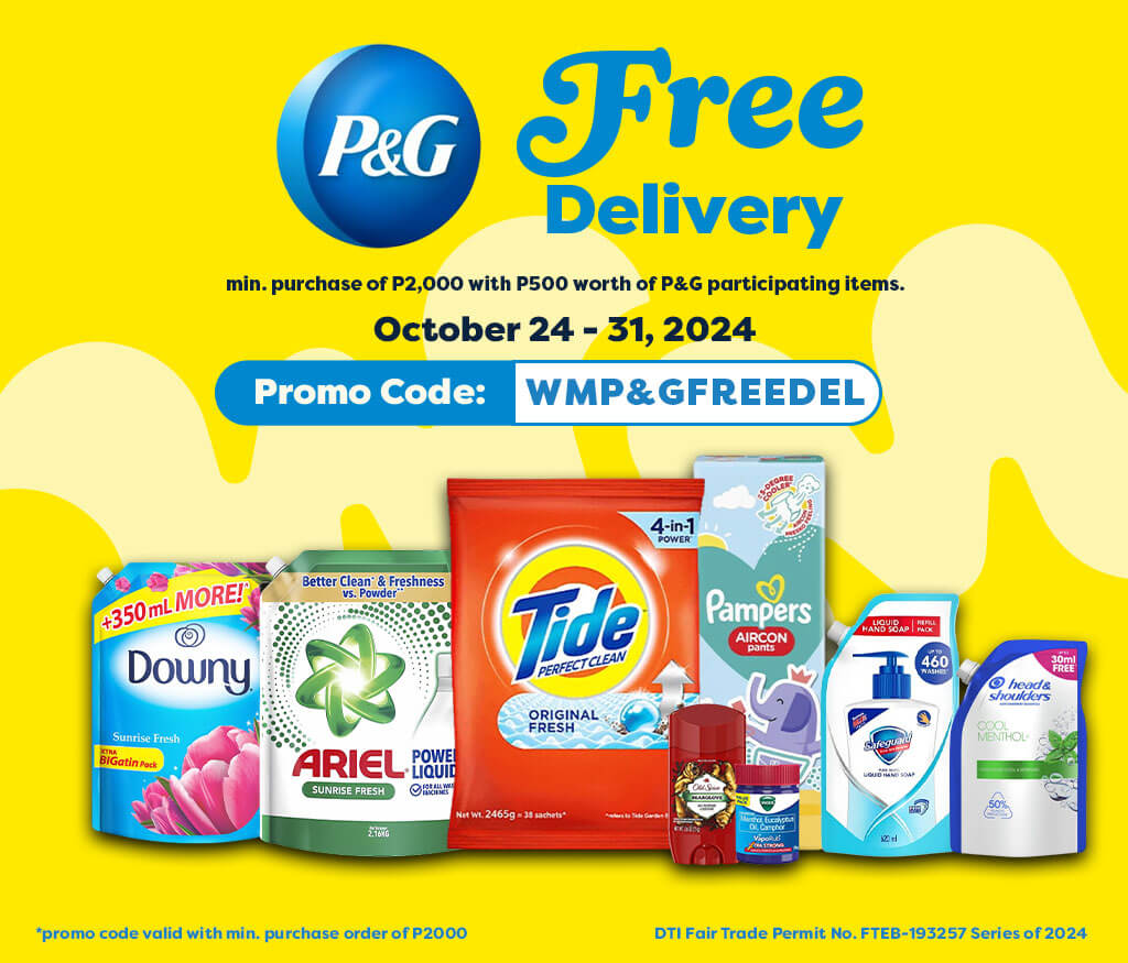 Free Delivery, Tide, Ariel, Downy, Pampers, Safeguard